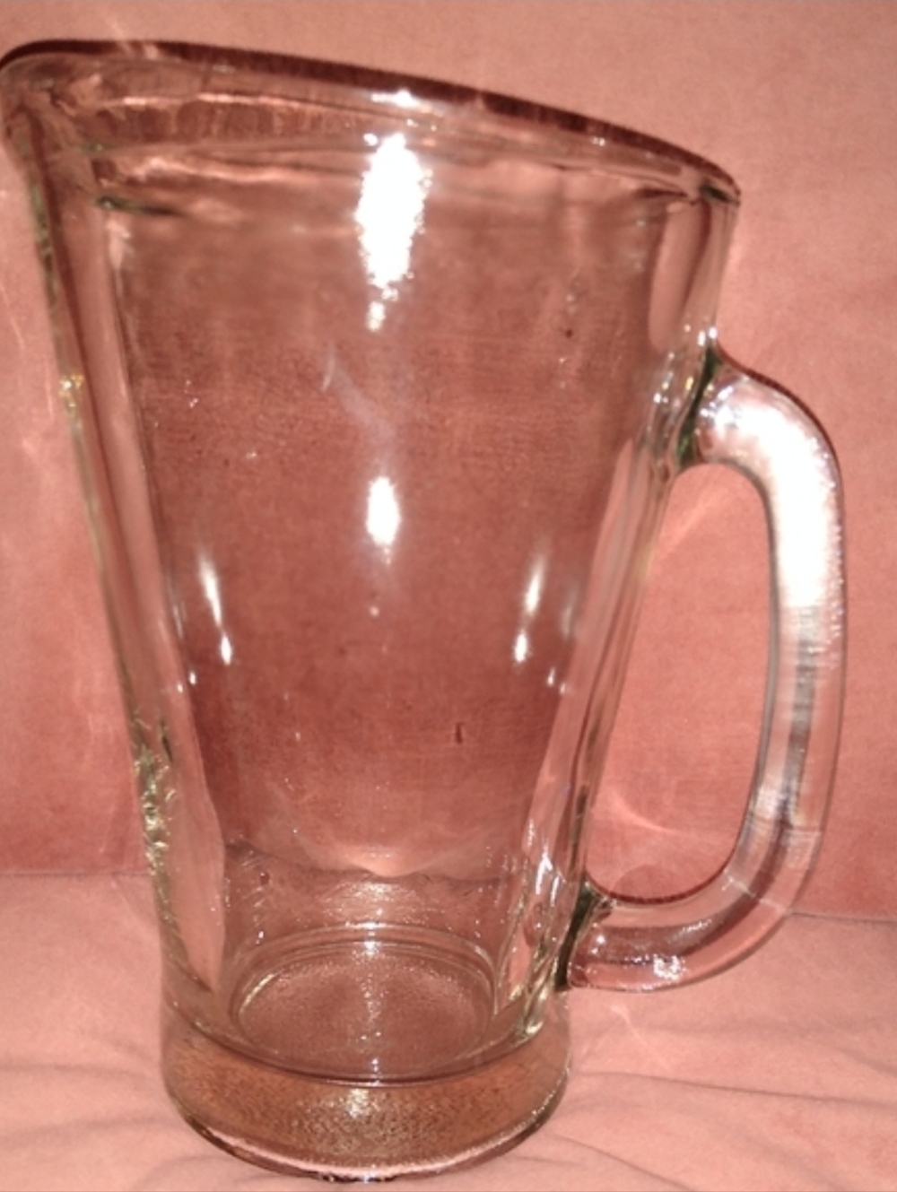 Big Vintage Heavy Clear Glass Water Pitcher Lemonade Iced Tea Margaritas Beer